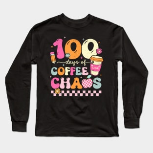 100 Days Of School Coffee Lover 100Th Day Of School Teacher Long Sleeve T-Shirt